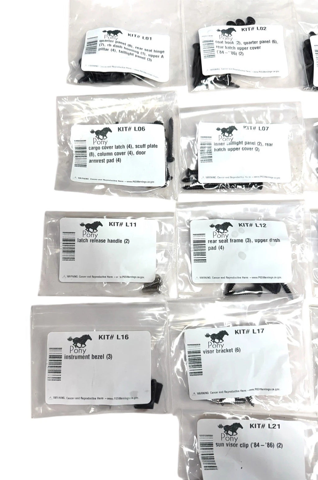 Interior Screw Hardware Kit for 1979–1986 Ford Mustang Hatchback