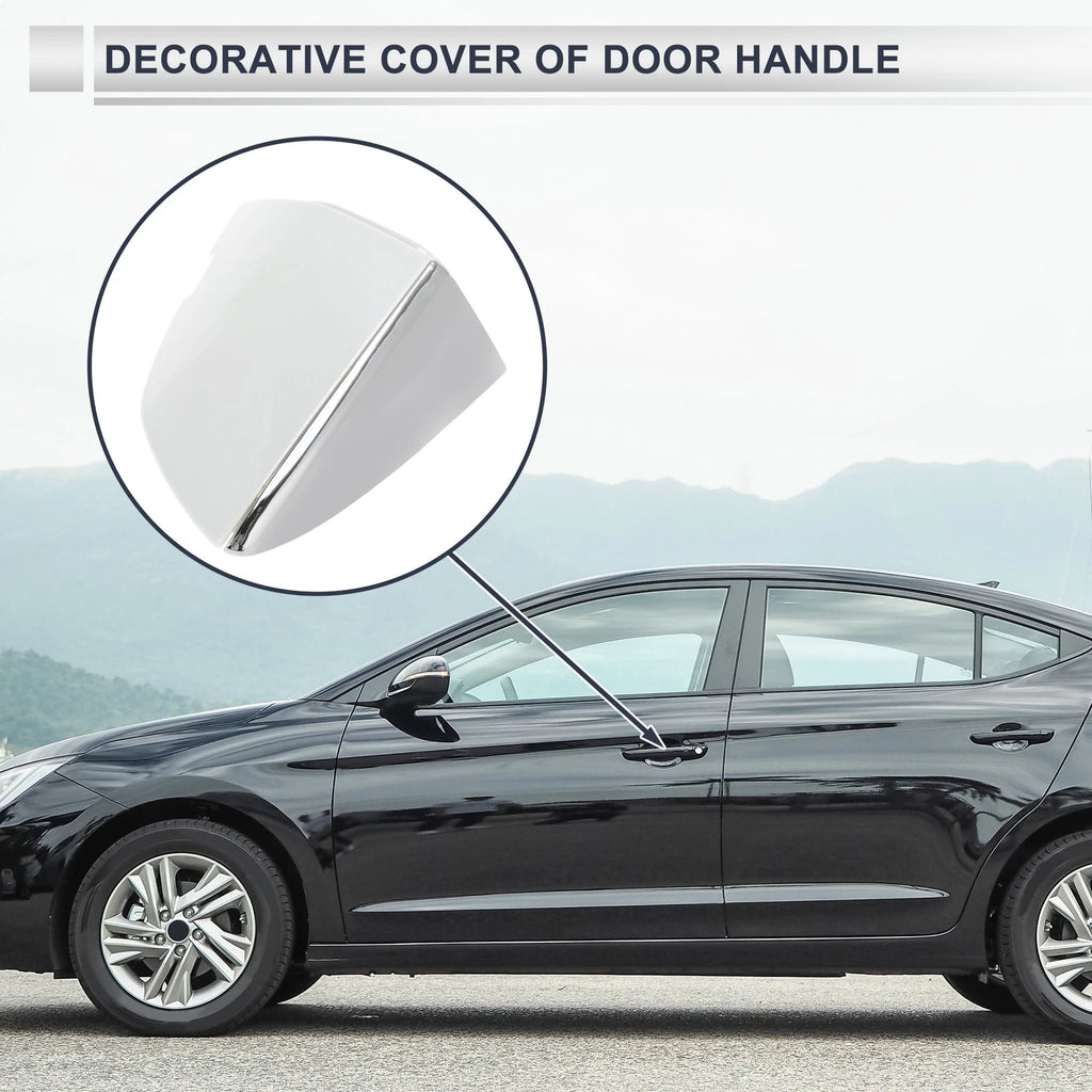 Front Left Door Handle Lock Cylinder Cover for Volkswagen Sagitta (White)