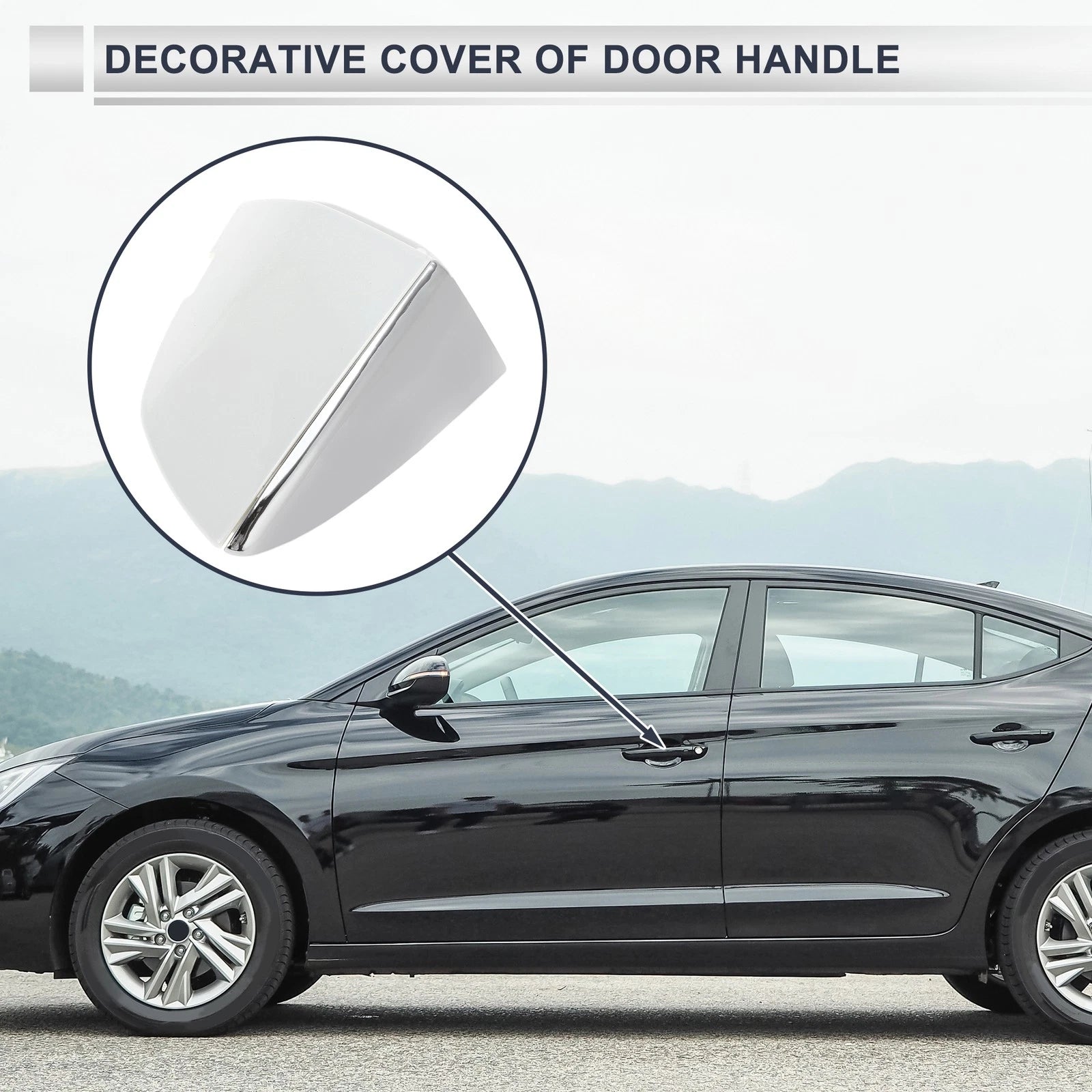 Front Left Door Handle Lock Cylinder Cover for Volkswagen Sagitta (White)