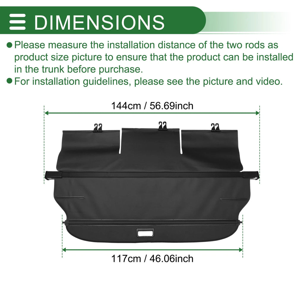 Retractable Cargo Cover for Toyota Verso (2009–2018) Gloss Black