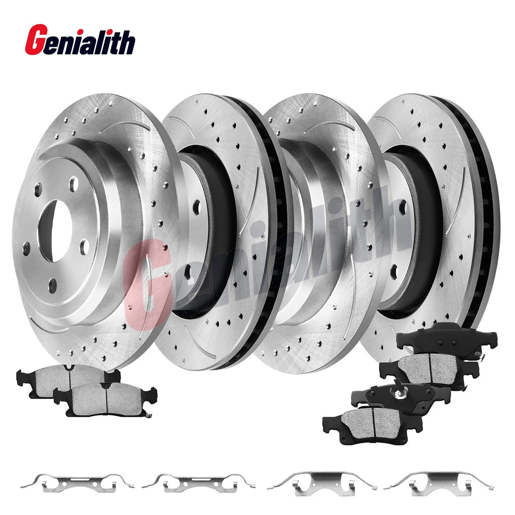 Set of 2 330mm Front Rear Disc Rotors Brake Pads for Dodge Durango Jeep Grand Cherokee