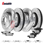 Set of 2 330mm Front Rear Disc Rotors Brake Pads for Dodge Durango Jeep Grand Cherokee