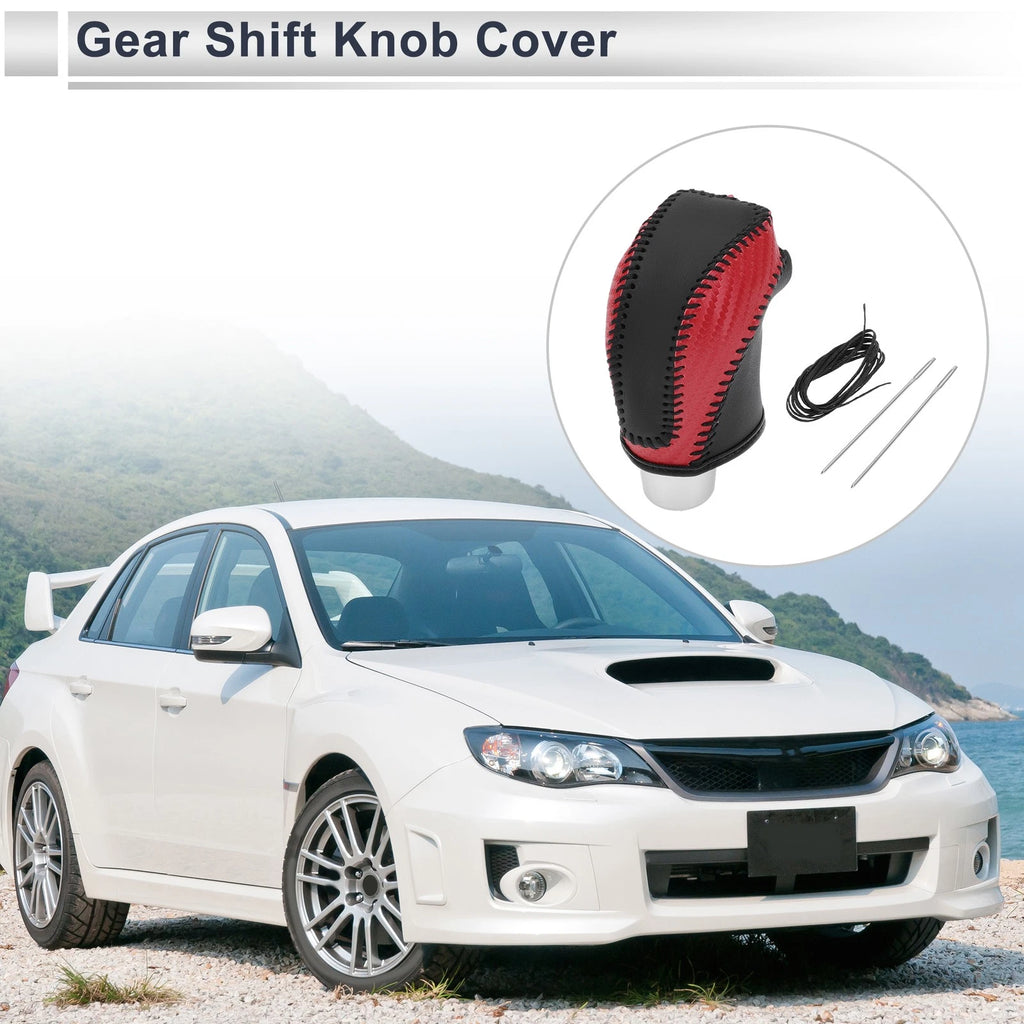 Gear Shift Knob Cover for Subaru Impreza (2017–2023) Red Carbon Fiber