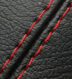 Leather Console Lid Armrest Cover for Mazda 6 (2003–2008) Black Red Stitch
