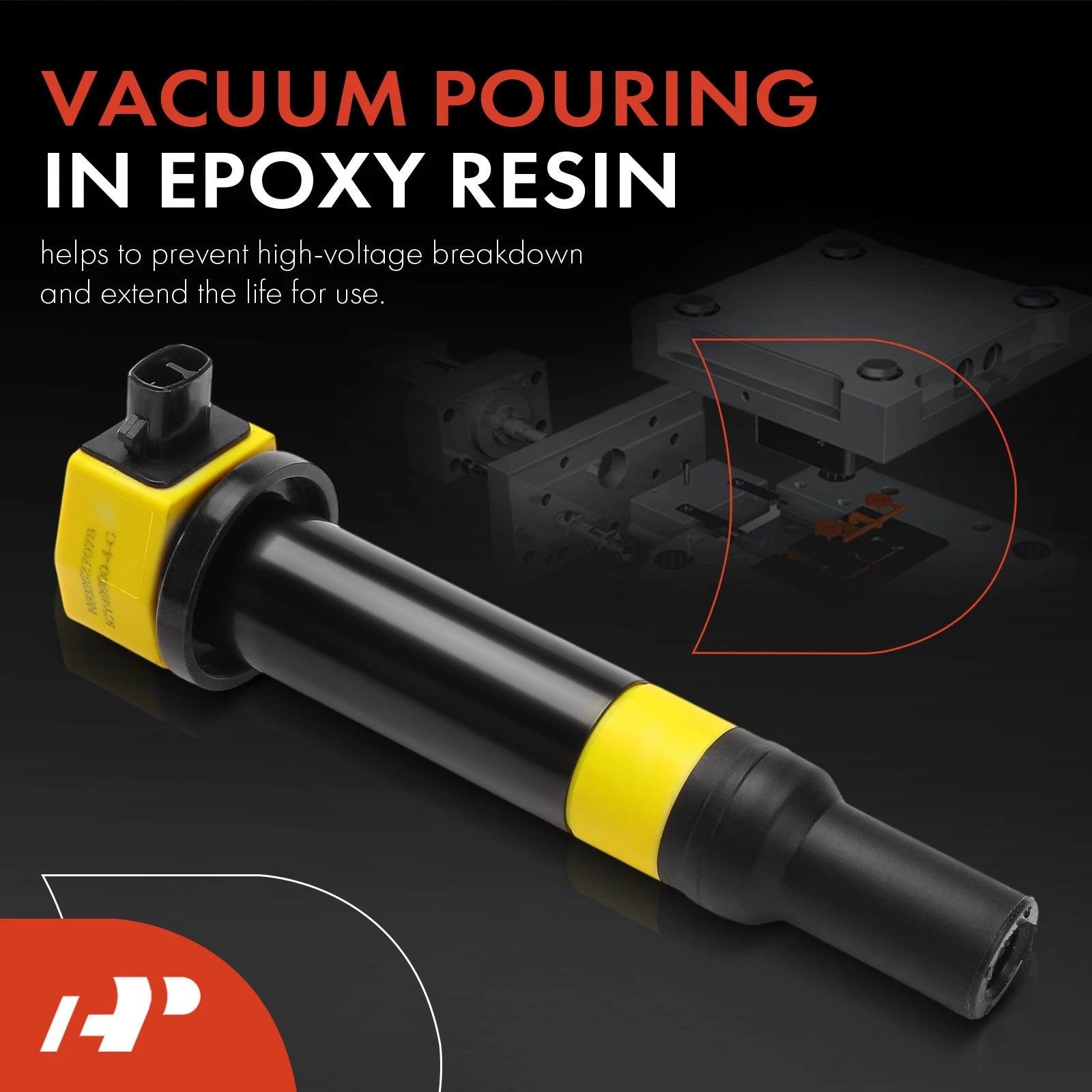Set of 4 Yellow Ignition Coils for Hyundai Accent Kia Rio (2006–2011)