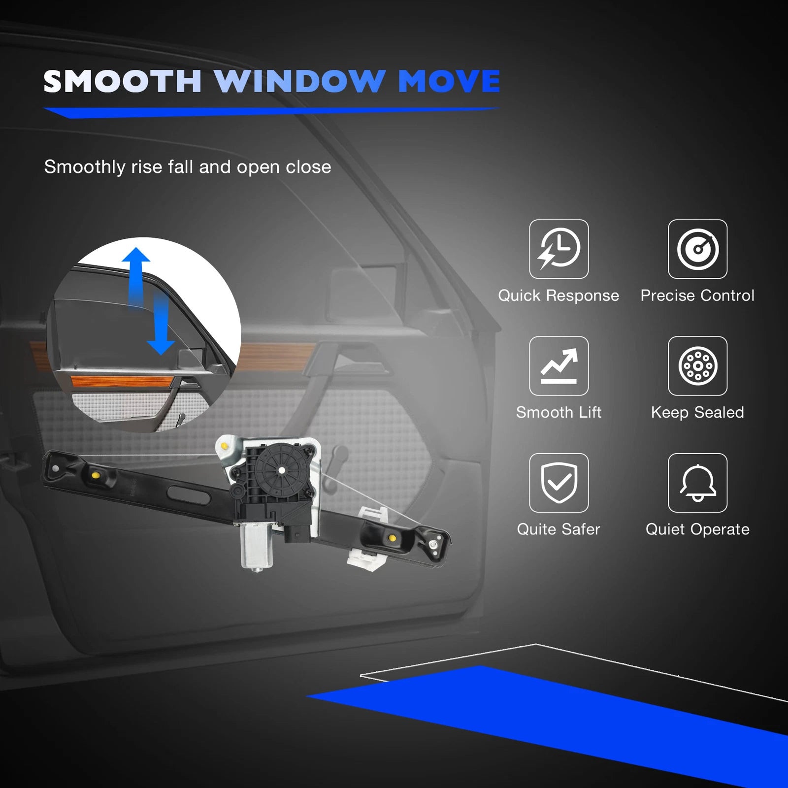 Window Regulator w/ Motor Rear Left for BMW E90 E91 (2006–2013)