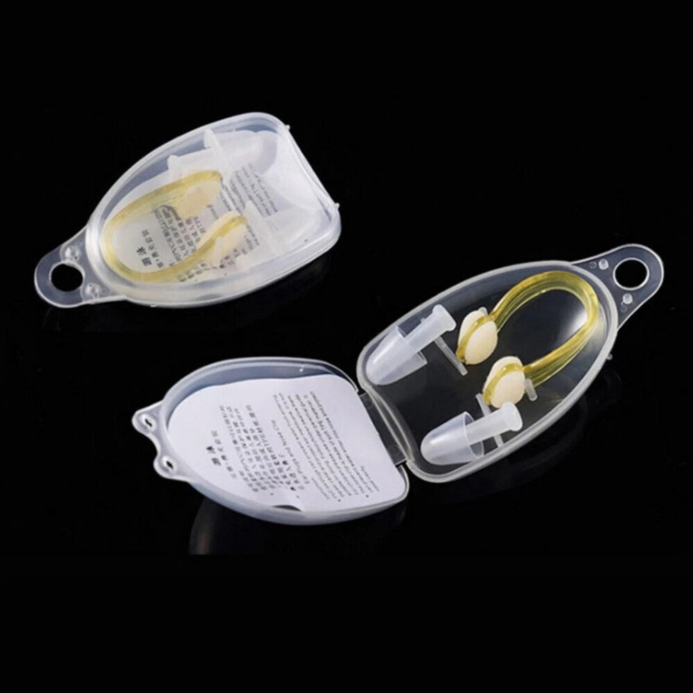 Swimming Nose Clips and Ear Plugs Set with Case