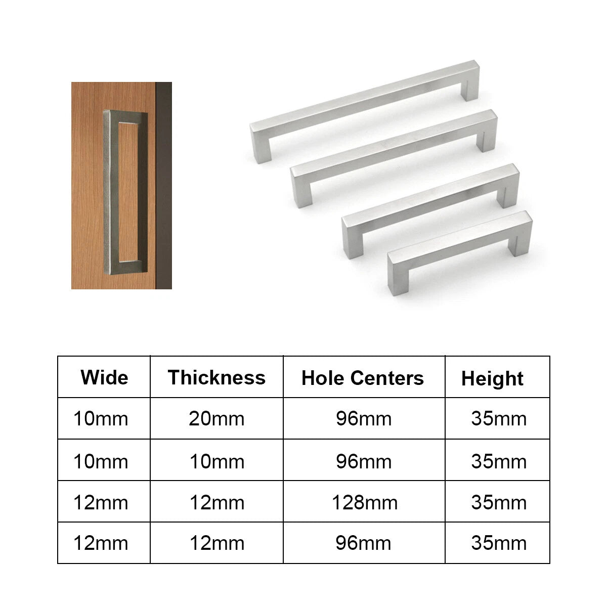 Stainless Steel Drawer Pulls for Kitchen Cabinets (Set of 4)