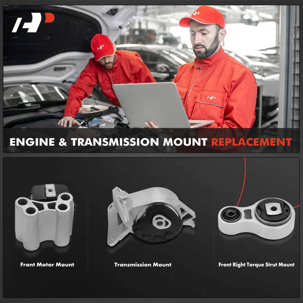 3X Front Engine Motor Mount & Transmission Mount for Ford Fusion Lincoln MKZ (2013–2020)