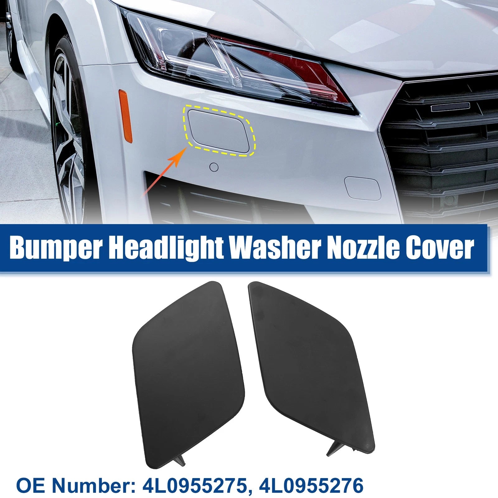 Set of 2 Headlight Nozzle Covers for Audi Q7 (2007–2015)