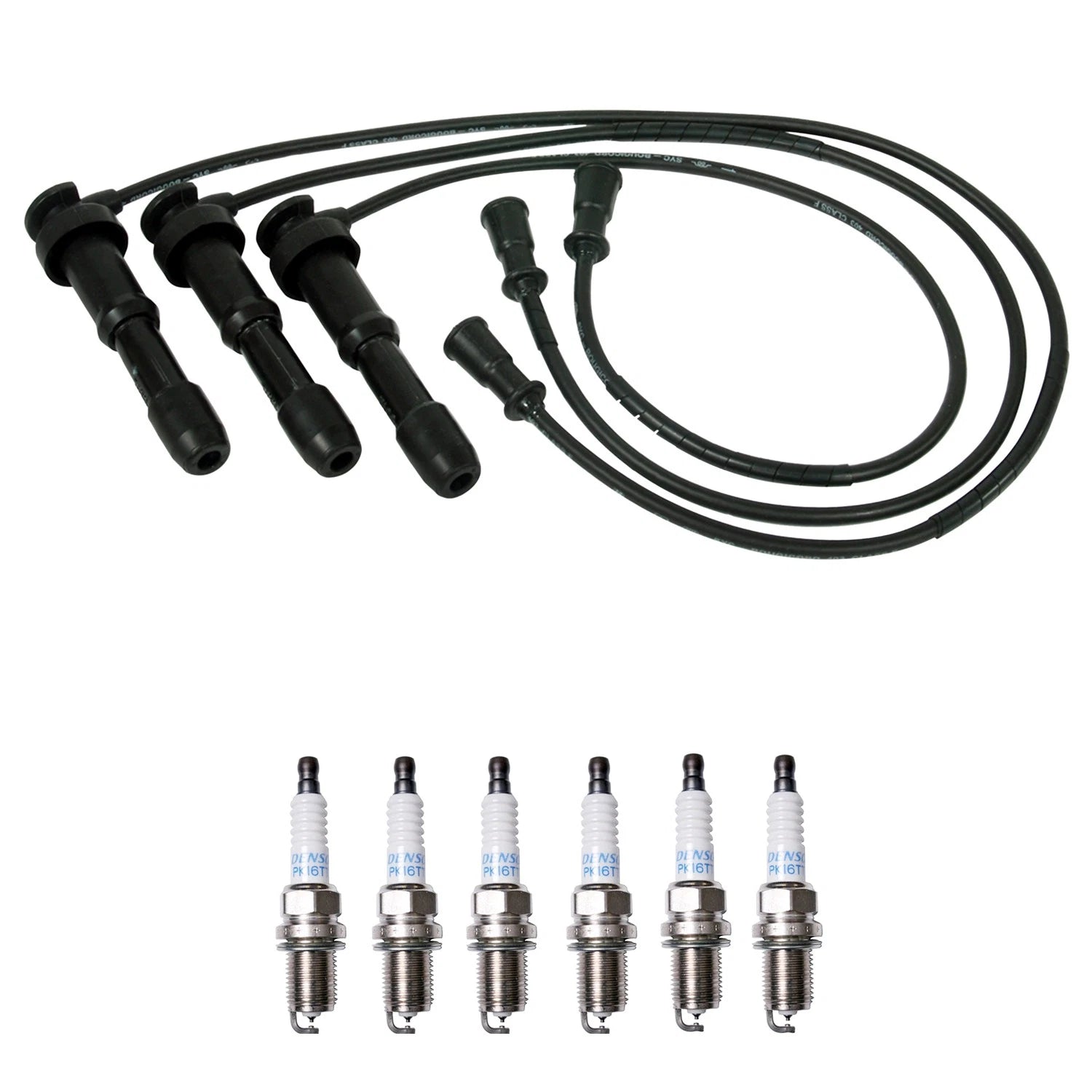 NGK 7mm Wire Set & Denso Platinum Spark Plug Kit for Sedona XG300 (2002–2006)