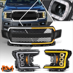 Switchback LED DRL Sequential Signal Headlight for Ford F-150 (2018–2020)