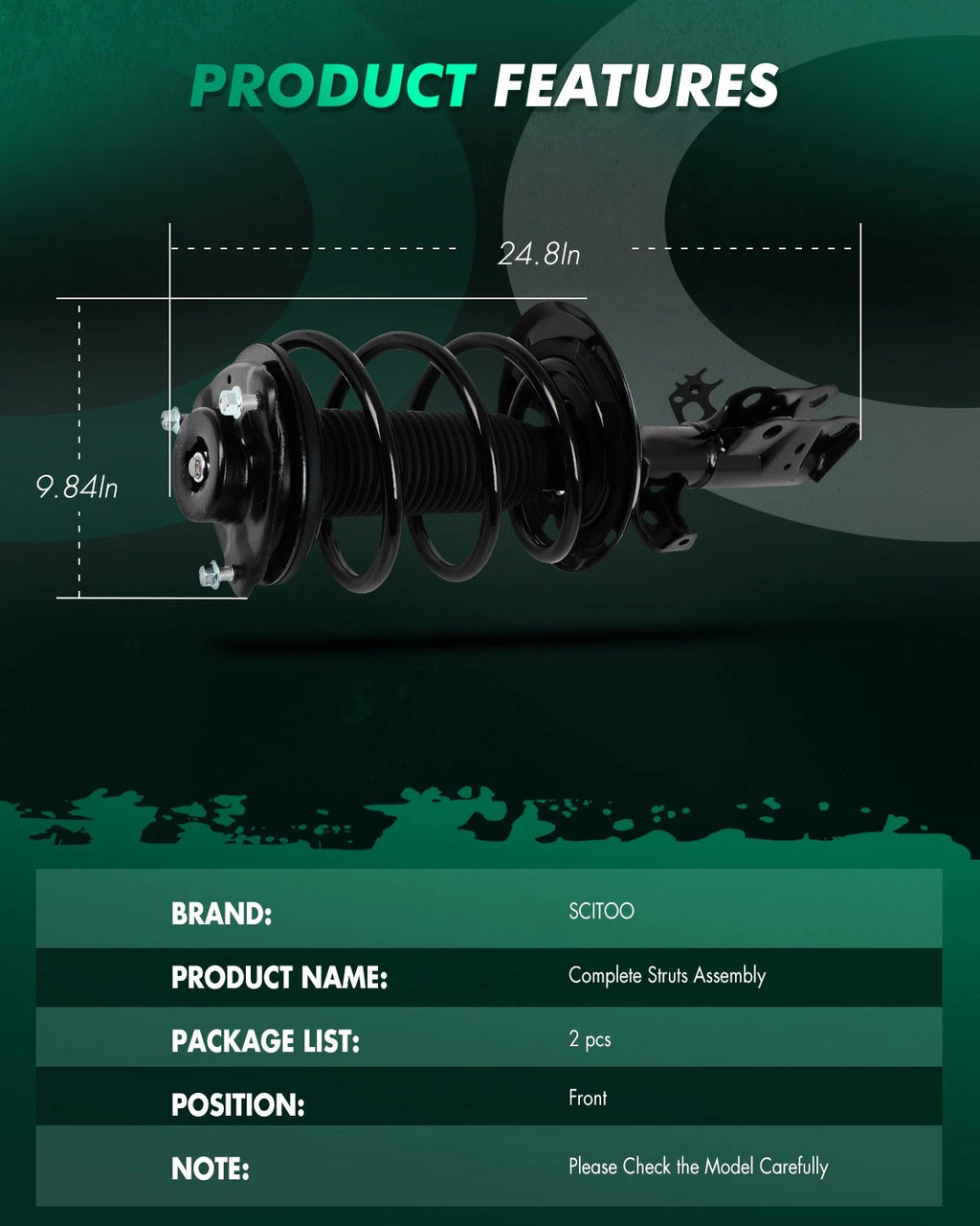 Front Struts Assembly for Toyota Camry (2018–2023), Avalon FWD (2019–2022)