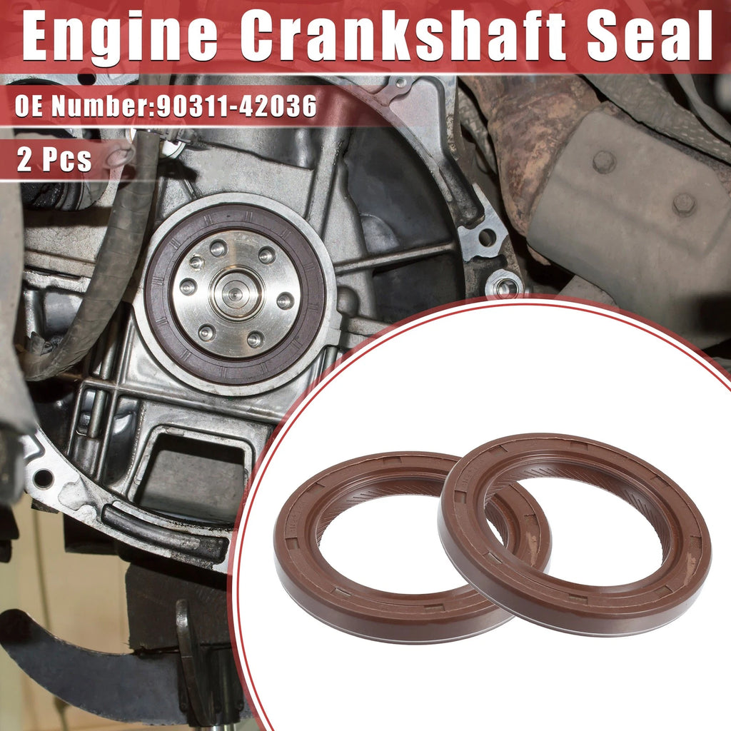 2pcs Engine Crankshaft Seal No. 90311-42036 for Toyota Avalon (2005–2018) Rubber