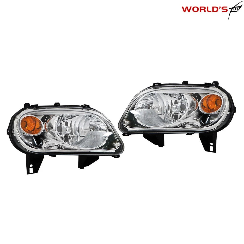 Set of 2 Headlights for Chevy HHR (2006–2011) Halogen Chrome Housing Clear Lens
