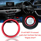 Red Aluminum Keyless Start Button Trim for Audi A4 A5 A7 (2013–2019)