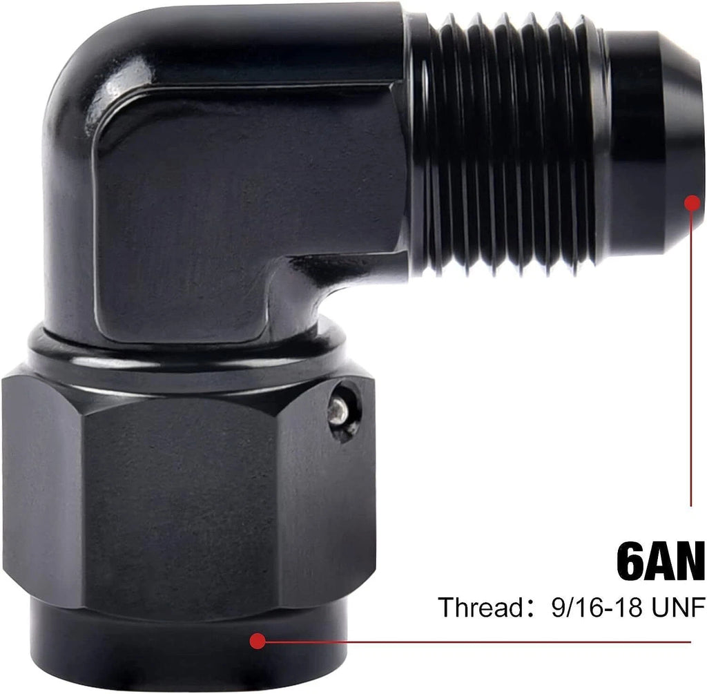 2X 6AN 8AN 10AN Female to Male Flare 90 Degree Swivel Fitting Adapter