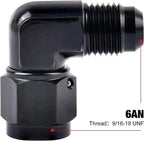 2X 6AN 8AN 10AN Female to Male Flare 90 Degree Swivel Fitting Adapter