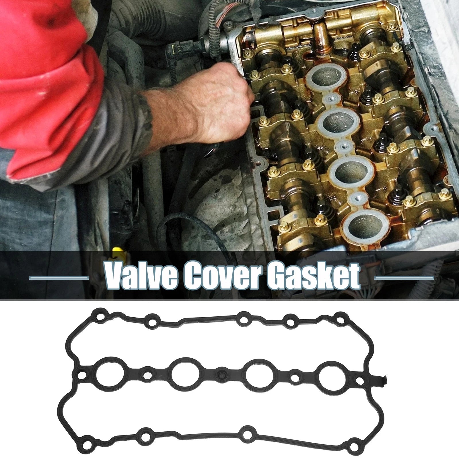 Engine Valve Cover Gaskets 06F103483D for Audi A4 (2005–2009) Black Rubber