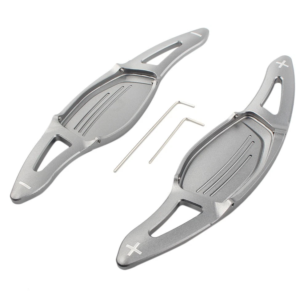 2X Steering Wheel Paddle Shifter Extension for Audi R8 RS3 RS4 RS5 TT RS (2007–2020) Grey