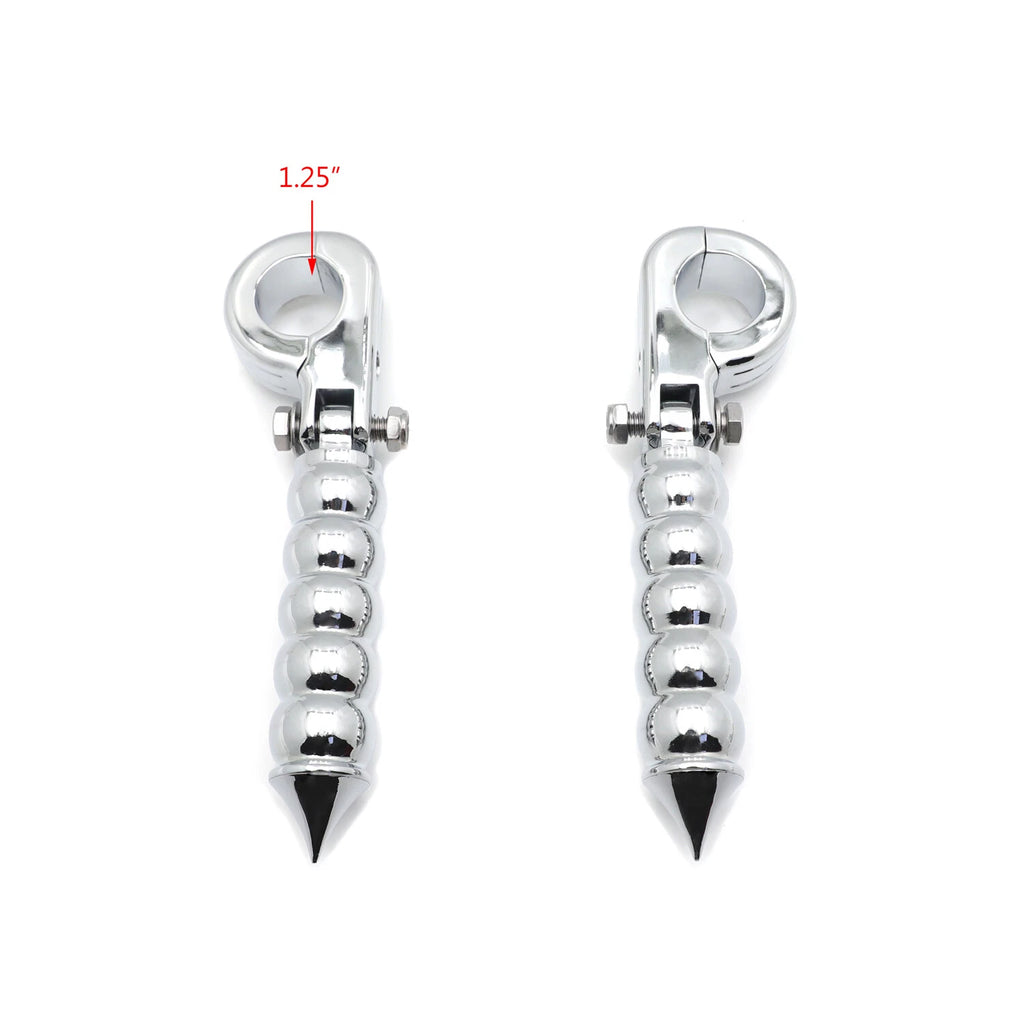 Chrome Calabash Foot Pegs w/ P Clamps 1.25" for Harley (H)