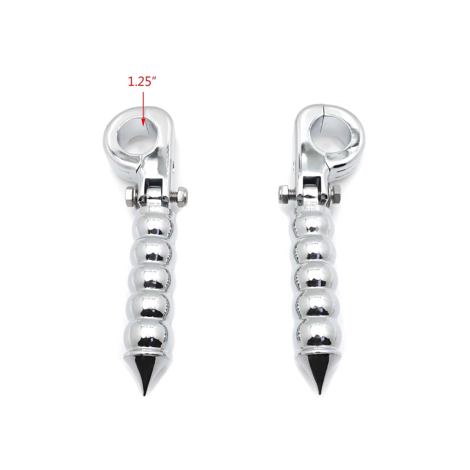 Chrome Calabash Foot Pegs w/ P Clamps 1.25" for Harley (H)