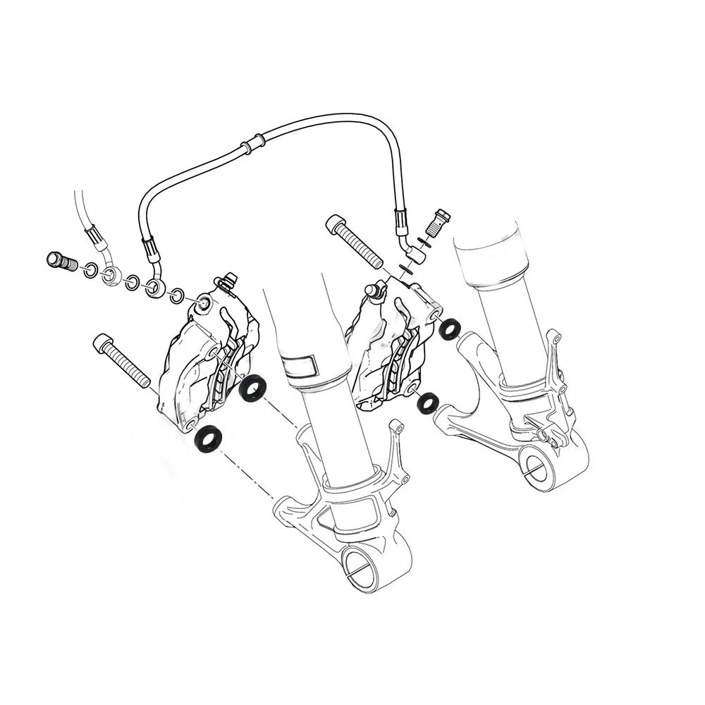 Front Brake Caliper Spacers Kit for Aprilia Tuono V4 1100 (2017–2019)