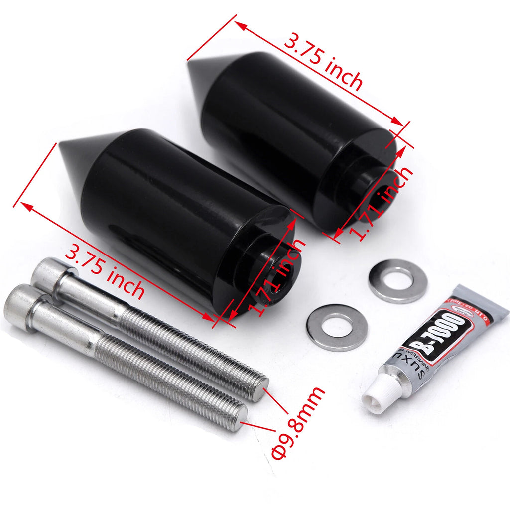 Black Spike Frame Slider Crash Protector for Yamaha FZ6/FZS600 (2004–2012)