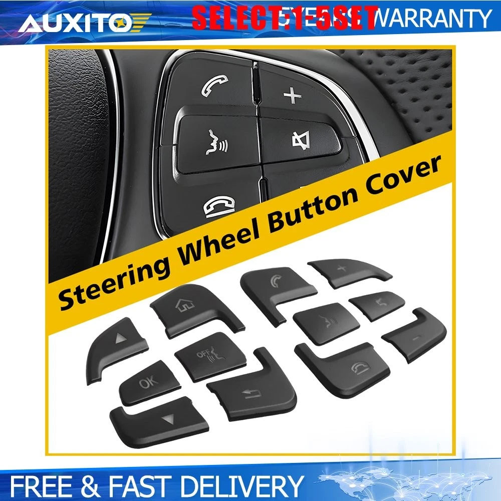Steering Wheel Button Silver Trim for Mercedes Benz C Class (2012–2020)