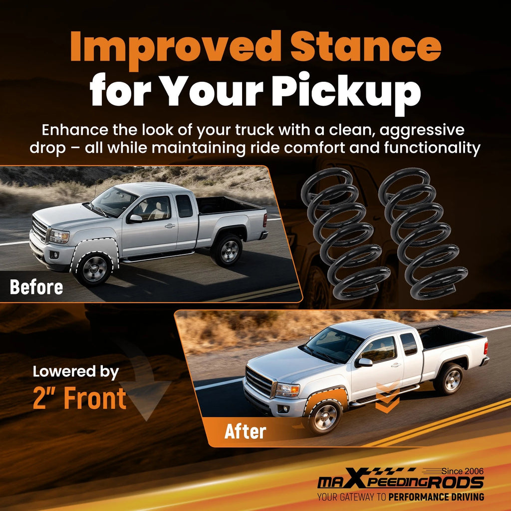 2 Inch Drop Springs for Chevy S10 GMC Jimmy 2WD (1982–2005) Suspension Kit