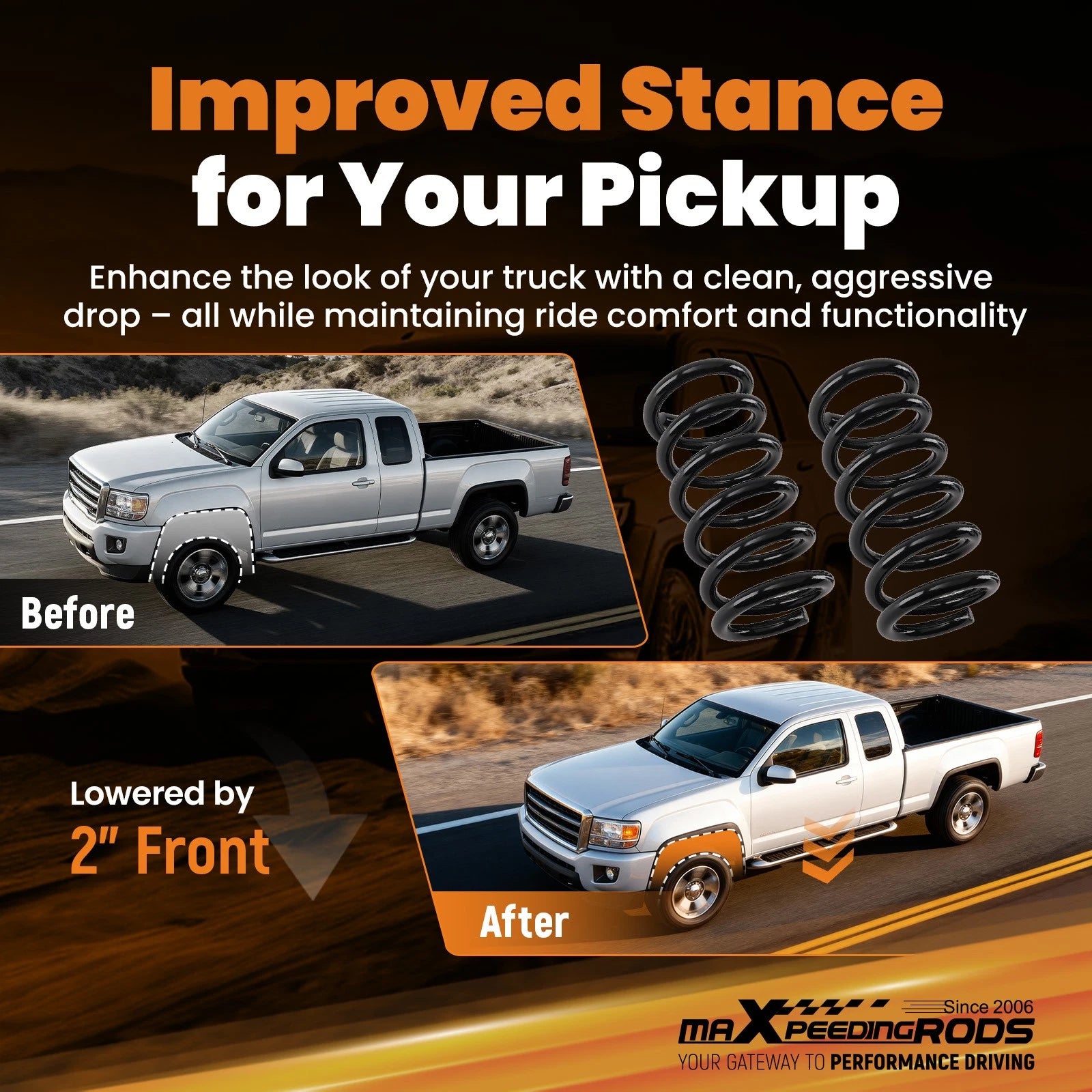 2 Inch Drop Springs for Chevy S10 GMC Jimmy 2WD (1982–2005) Suspension Kit