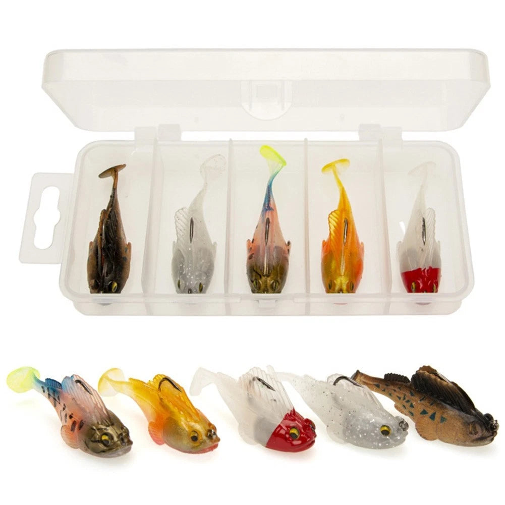 Pack of 5 Soft Bait Simulated Jump Fish for Catfishing