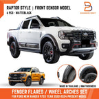 Front Sensor Raptor Style Matte Black Fender Flares for Ford Ranger (22-24)