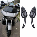 Black Skull Teardrop Mirrors for Harley Touring Dyna Sportster 883 1200 (2010–2023)