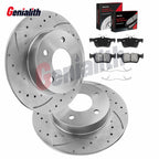 Rear Drilled Rotors & Ceramic Brake Pads for Ford Fusion, Lincoln MKZ (2013–2016)
