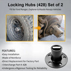 2X Spline Locking Hubs for Ford Ranger Explorer Mazda Navajo (1983-1997)