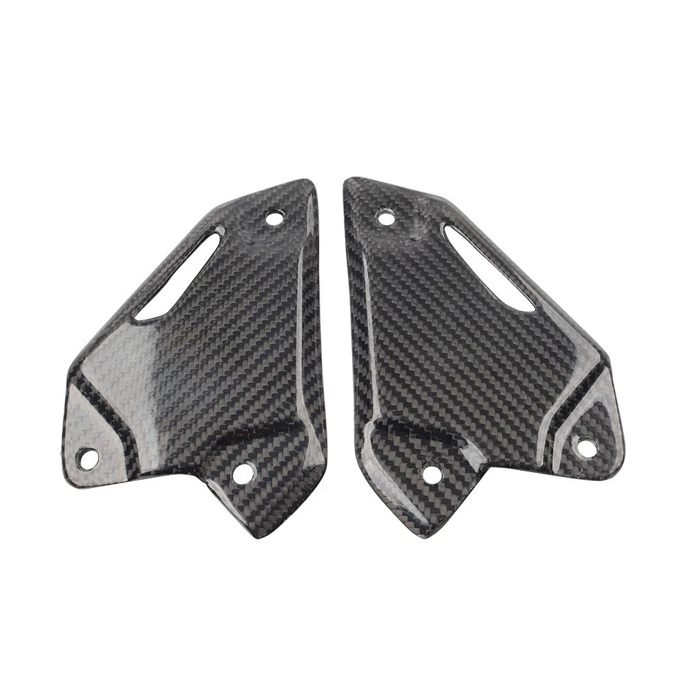 2X Carbon Fiber Footrest Plate Heel Guard for Kawasaki Z900 Z900SE (2017–2024)