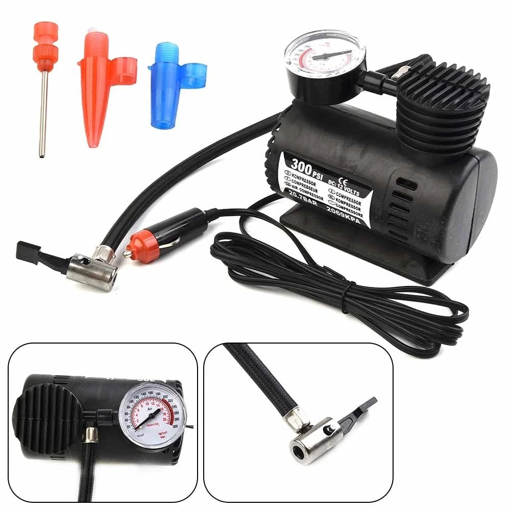 12V Electric Air Pump for Car Tire Inflator (300psi)