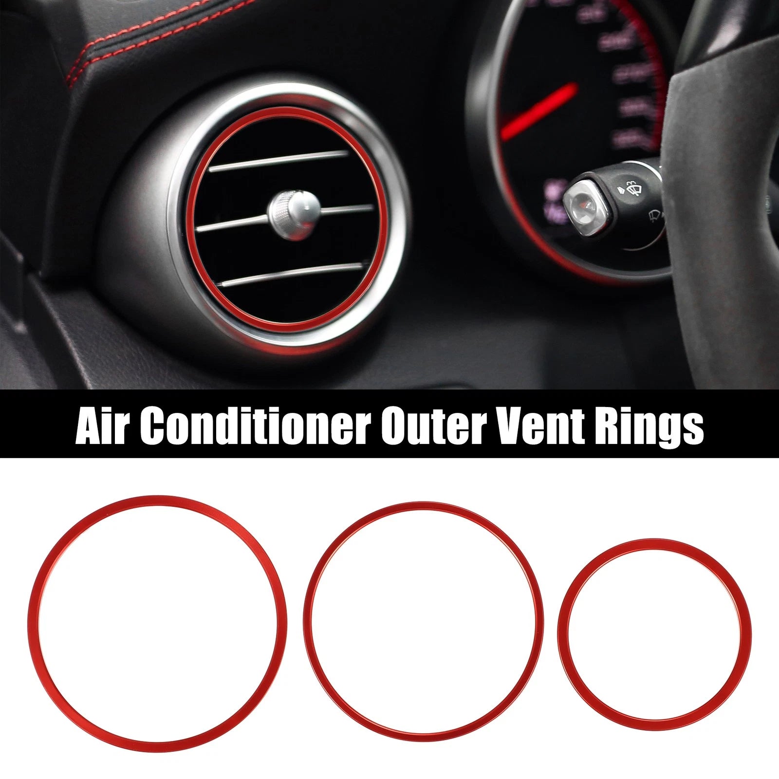 7 Pcs Air Conditioning Outer Vent Rings Trim for Mercedes Benz W205 (2015–2021)