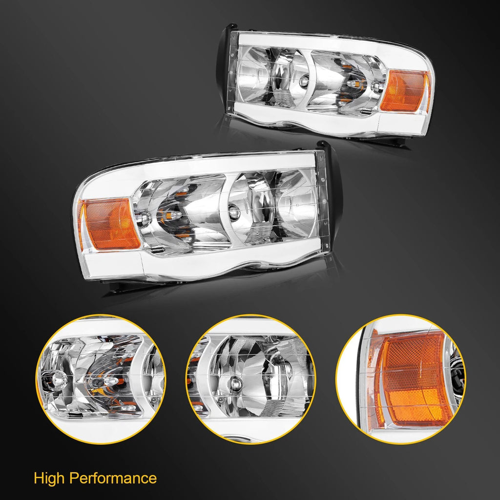 LED DRL Headlight Assembly for Dodge Ram 1500 (2002–2005)