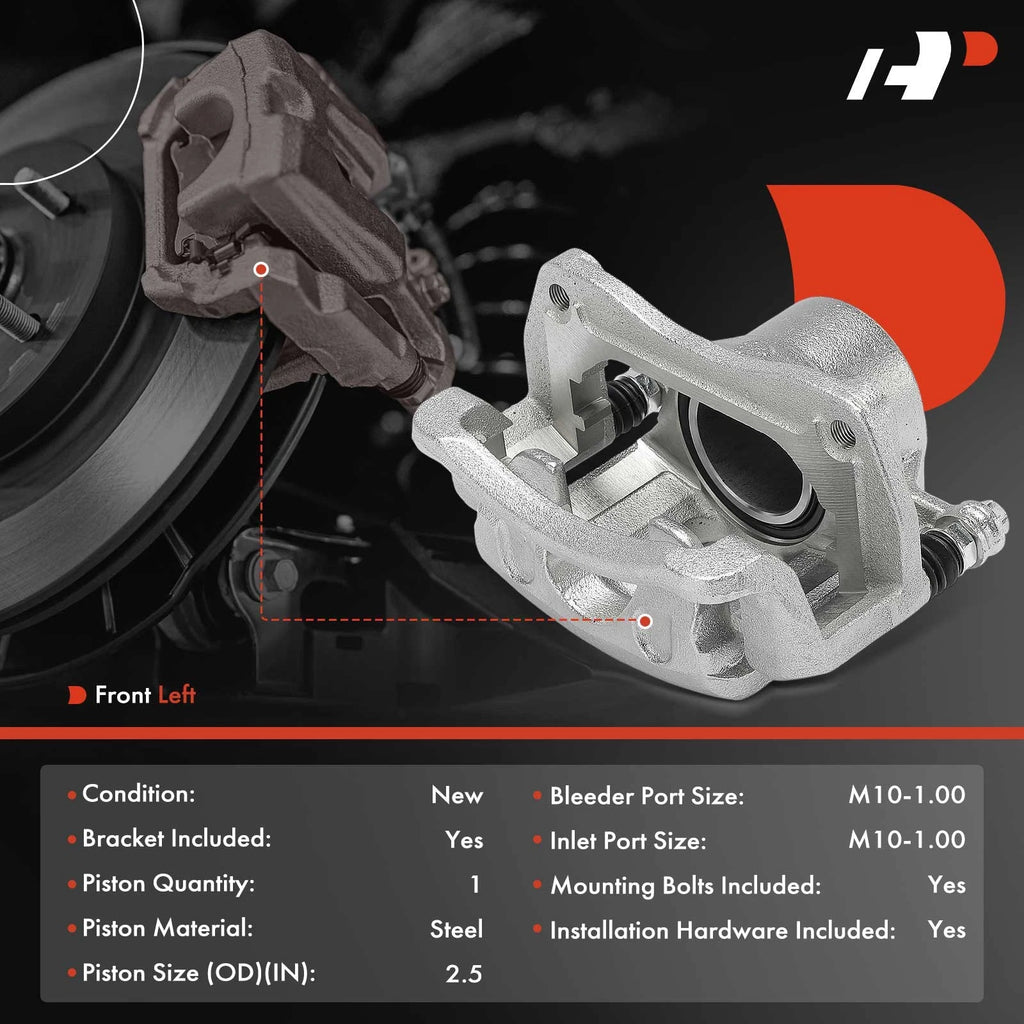 Front Driver Side Brake Caliper with Bracket for Kia Sorento (2011-2020)