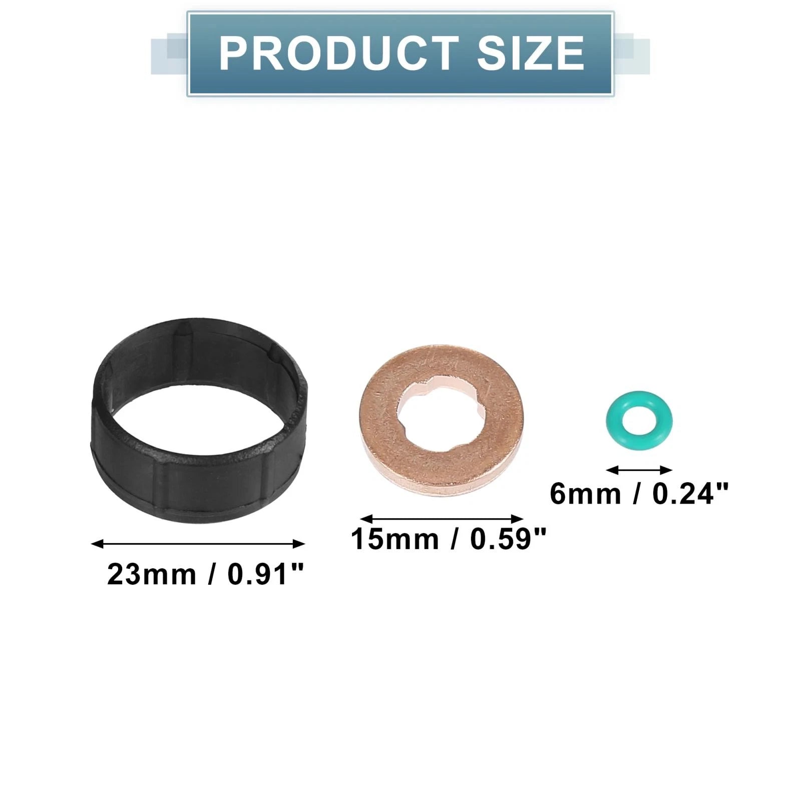 Set of 1 Fuel Injector Seal 1204698 1348623 1348625 for Ford Fiesta (2001–2017)