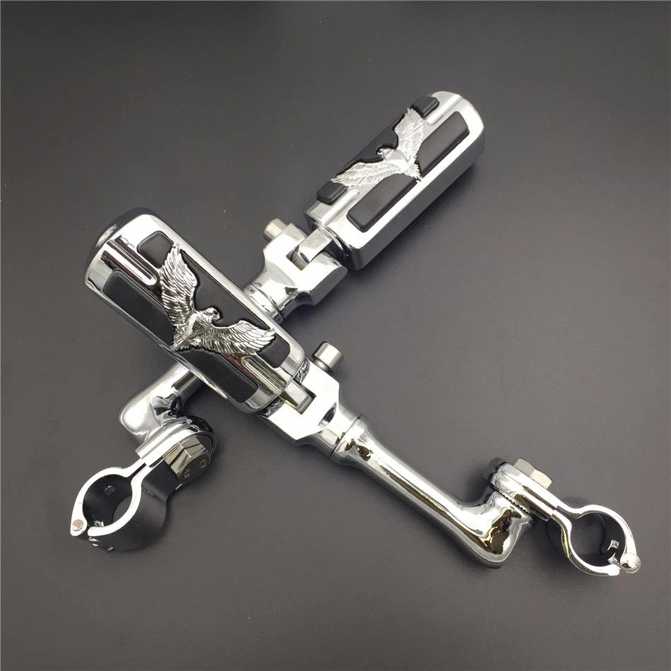 Chrome 1" PMK Eagle FootPeg for Honda GoldWing VTX1300 Shadow Valkyrie (2001–2010)