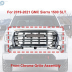 Front Hood Grille Assembly for GMC Sierra 1500 SLT (2019–2021) Chrome