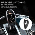 Gear Shift Knob Button Cover for BMW Carbon Fiber Black Center Console 1 Set