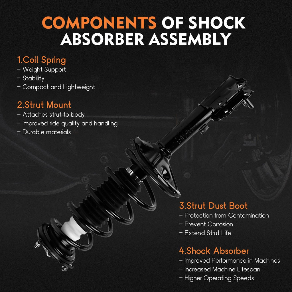 Set of 2 Rear Quick Complete Struts Shocks Springs for Hyundai Accent (2000–2005)