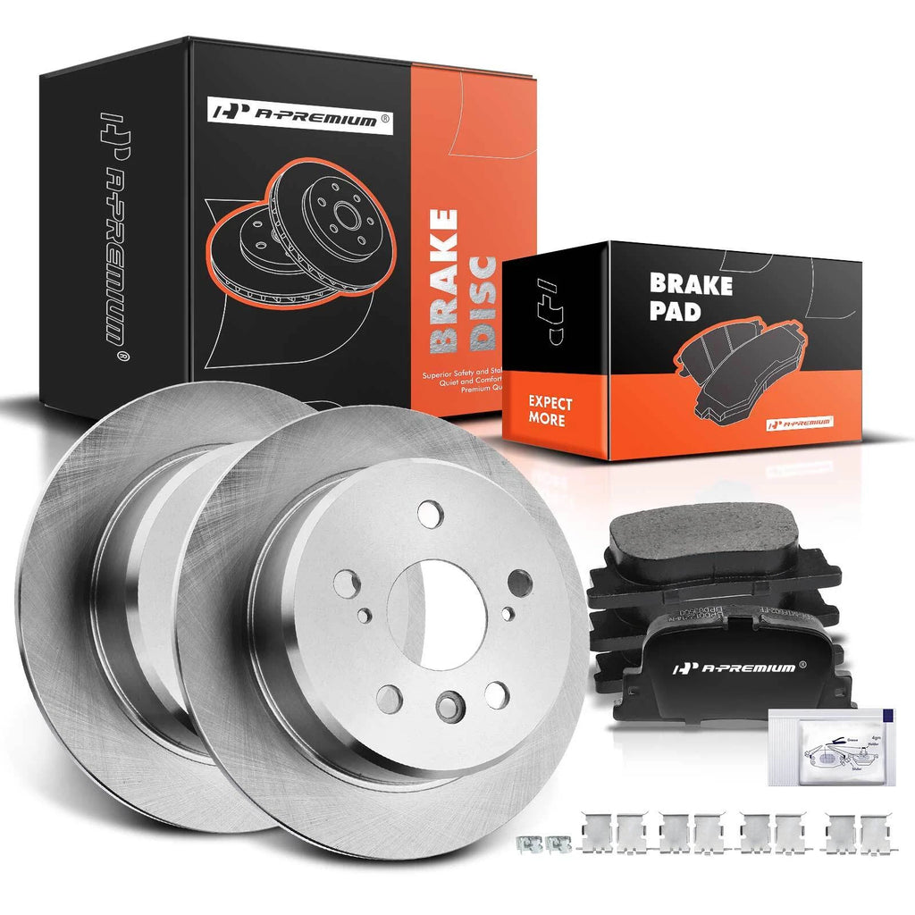 Rear Drilled Brake Rotor & Ceramic Pads for Toyota Camry, Lexus (2000-2001)