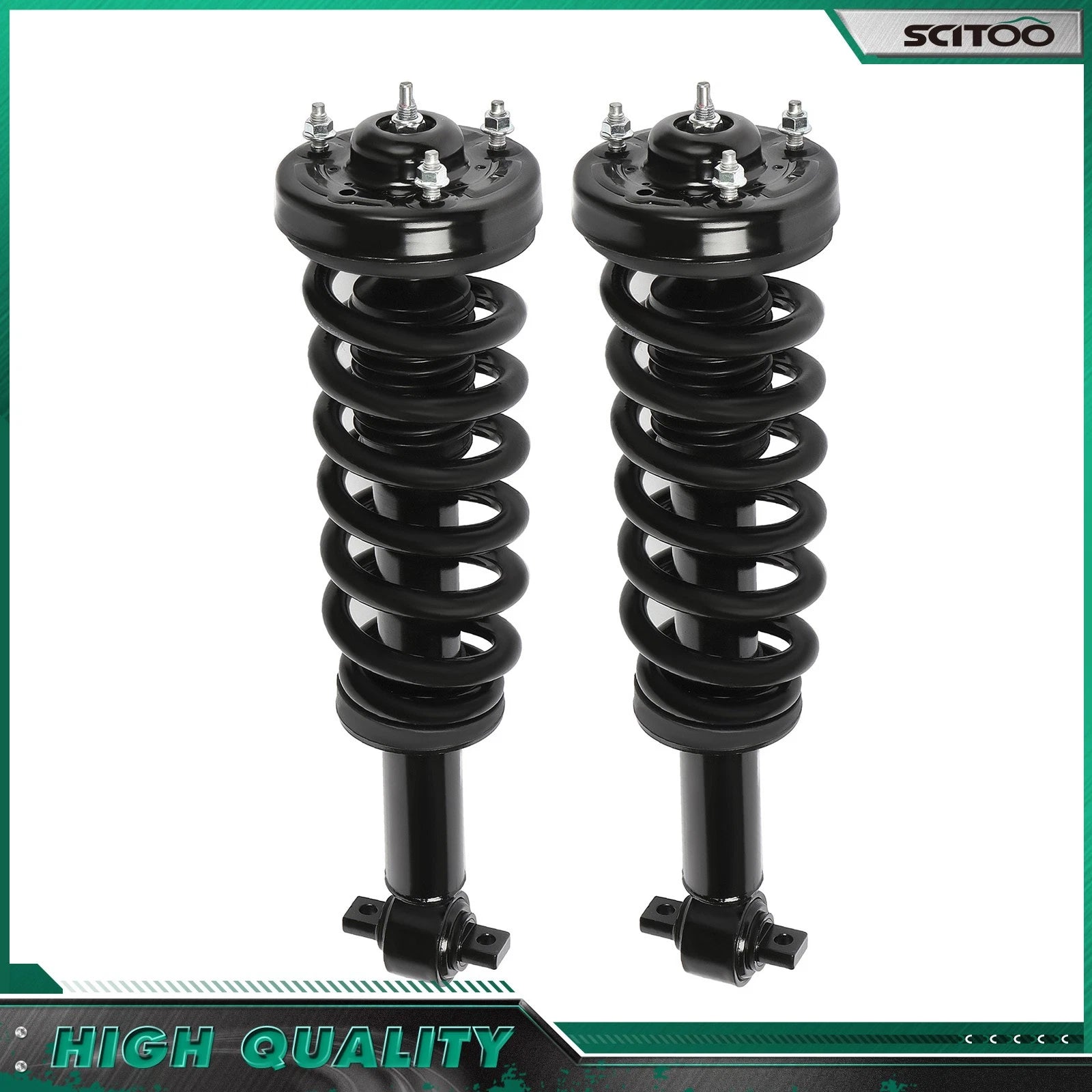2Pcs Struts Coil Spring Shocks for Ford F-150 (2014) 4WD Front Pair