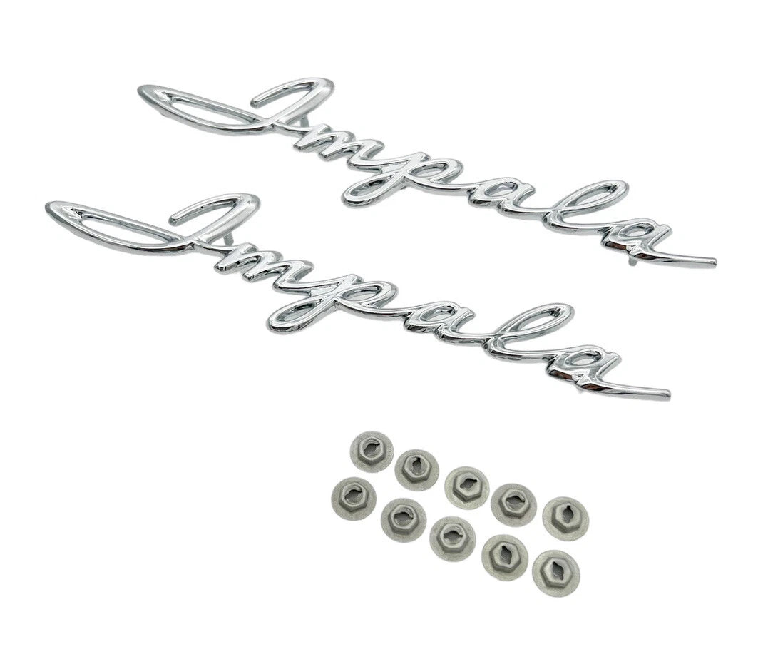 Rear Chrome Quarter Panel Emblems for 1962 Chevy Impala (Qty 2)