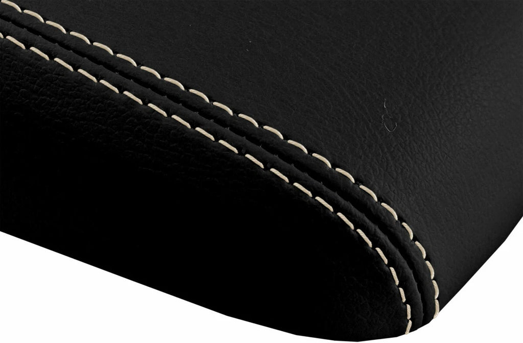 Leather Console Lid Armrest Cover for Ford Taurus (2001–2006) Beige Stitch